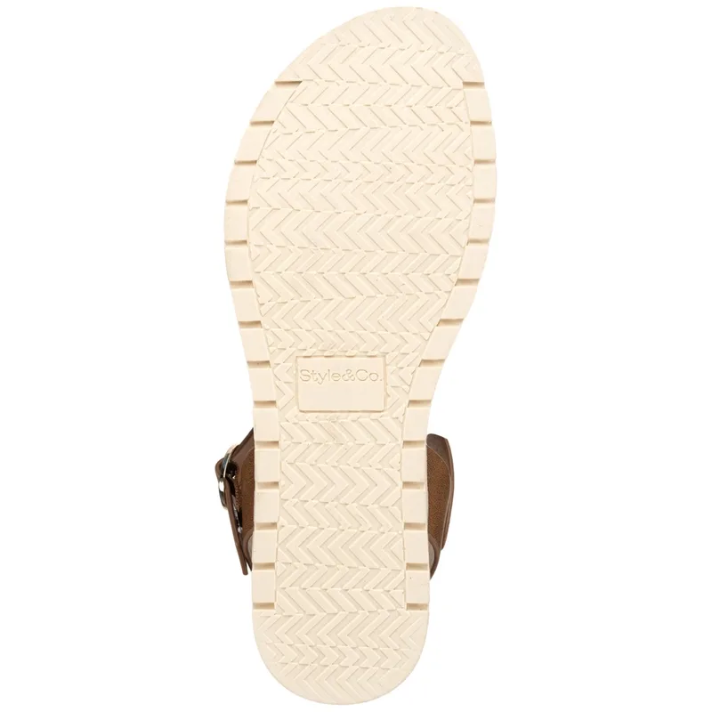 Style & Co Women's Mayaa Flat Sandals, Exclusively at Macy's - Cognac — Size 7 5