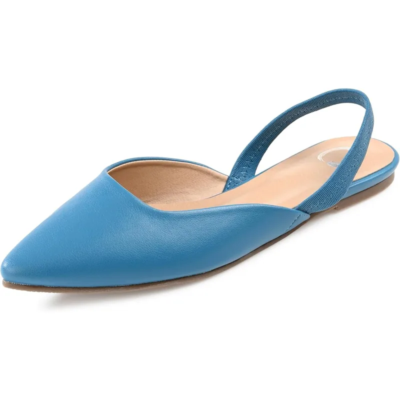 Journee Collection Women's Mallorca Slingback Flats — Navy — Size 6.5 6