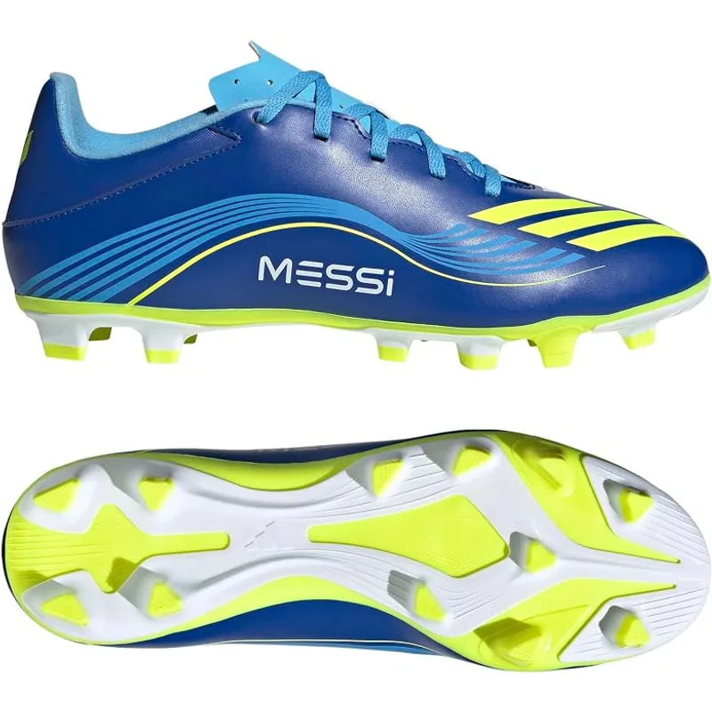 adidas Unisex Adult F50 Messi Club Firm Ground Multi Ground Shoes — Blue — Size 8.5 4