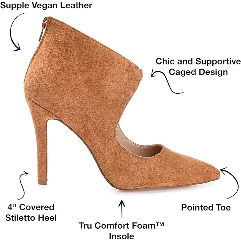 Journee Collection Women's Junniper Keyhole Stilettos Women's Shoes — Tan — Size 8 3
