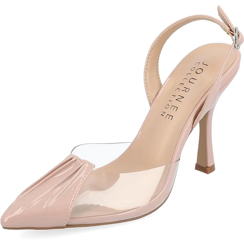 Journee Collection Women's Ivyann Lucite Stilettos — Tan — Size 6.5 2