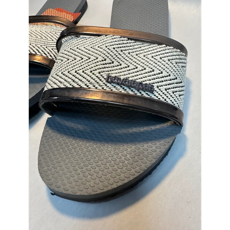 Havaianas Women's You Trancoso Premium Sandals's Slides for Everyday Wear - Steel Grey, 7/8 — Gray 3
