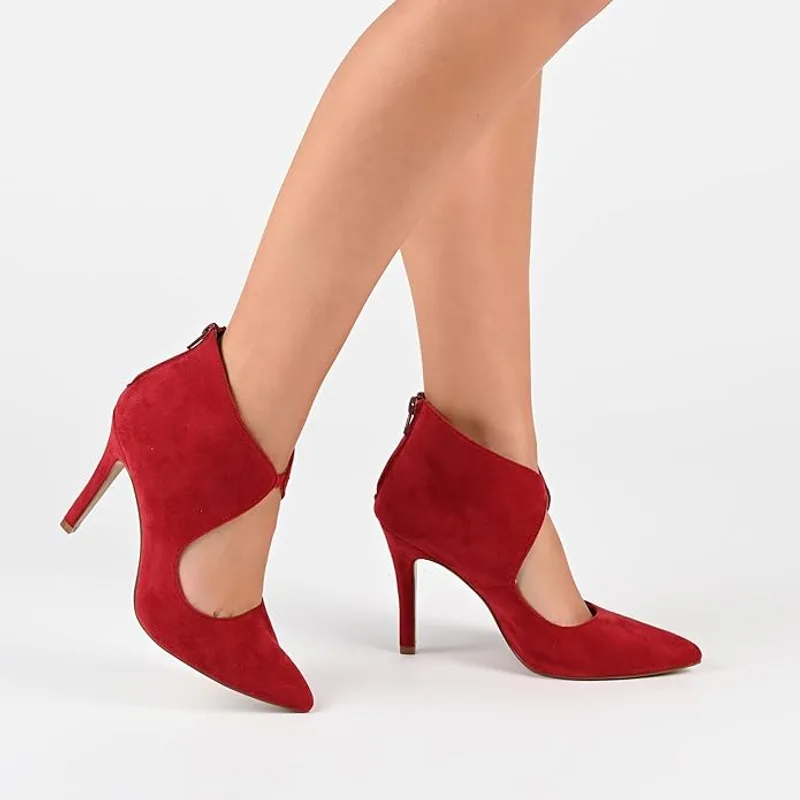 Journee Collection Women's Junniper Keyhole Stilettos — Red — Size 8.5 4