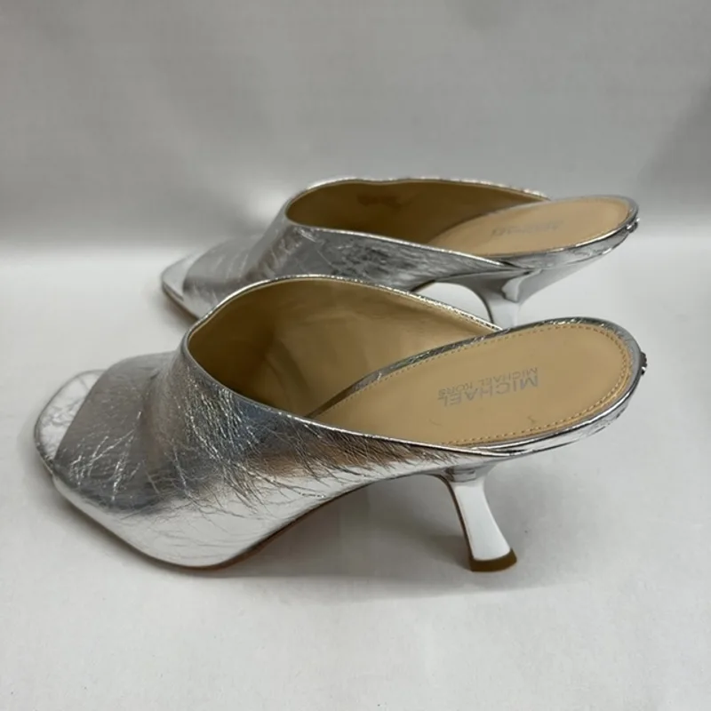 Michael Michael Kors Women's Luna Mule Dress Sandals - Silver — Size 11 8