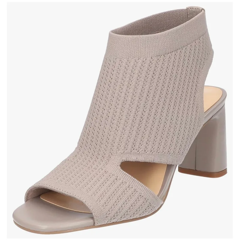 Bella Vita Women's Mira Block Heeled Sandals, Natural Knit, 9.5 Medium