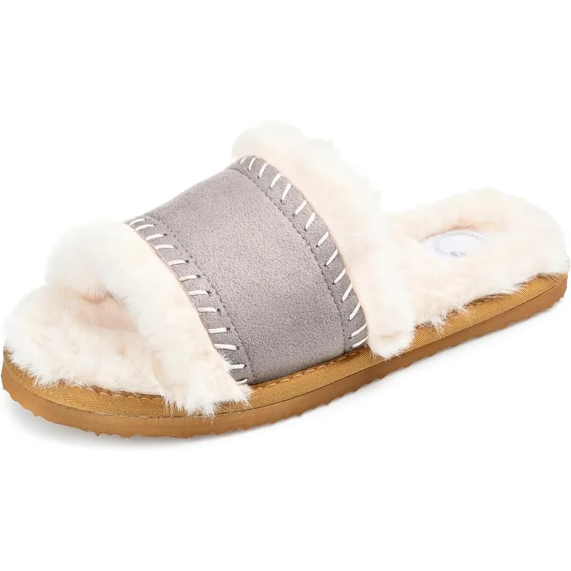 Journee Collection Women's Mardie Slide Slippers — Grey — Size 10 5