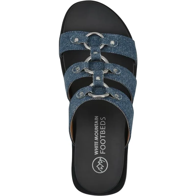 White Mountain Women's Koala Strappy Sandal, Denimblue/Fabric, 6 M — Demin Blue 5