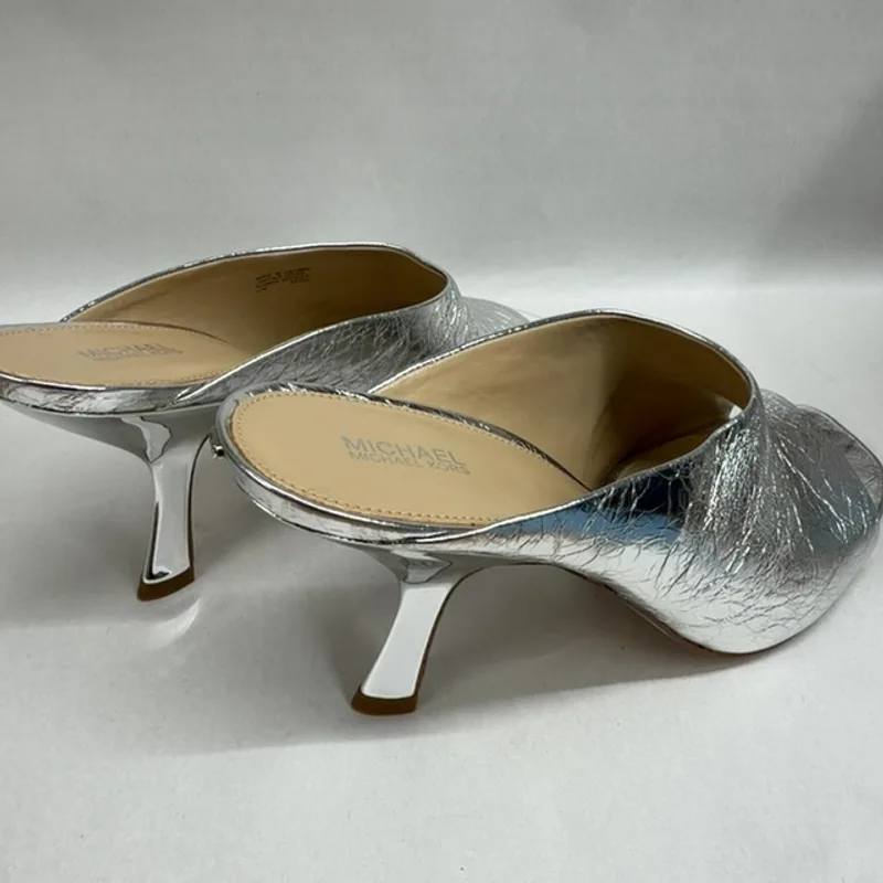 Michael Michael Kors Women's Luna Mule Dress Sandals - Silver — Size 11 4