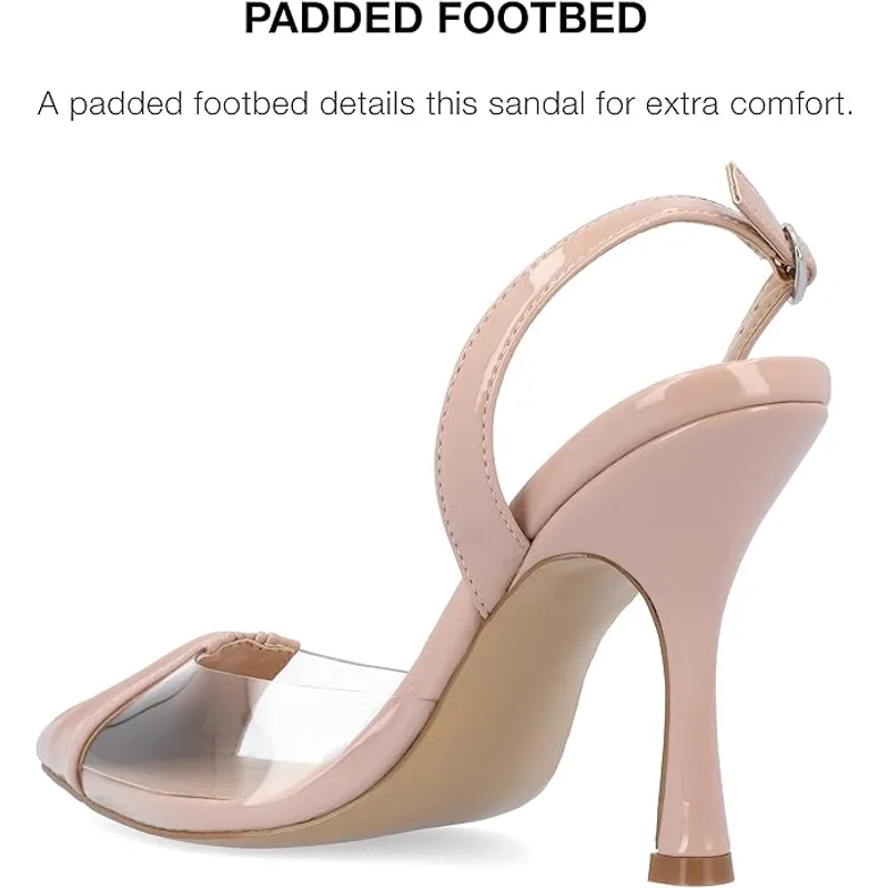 Journee Collection Women's Ivyann Lucite Stilettos — Tan — Size 6.5 5