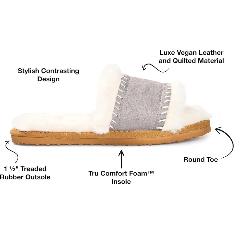 Journee Collection Women's Mardie Slide Slippers — Grey — Size 10 2