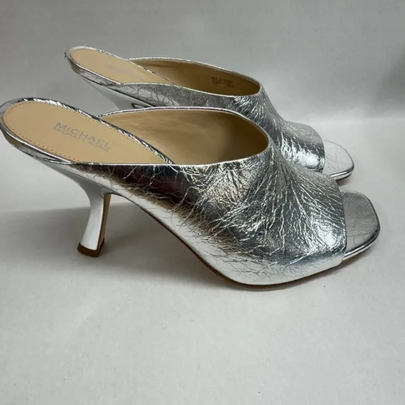 Michael Michael Kors Women's Luna Mule Dress Sandals - Silver — Size 11 3