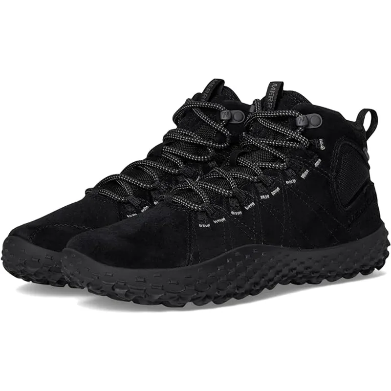 Merrell Women's Wrapt Mid Waterproof Ankle Boot, Black/Black, 9