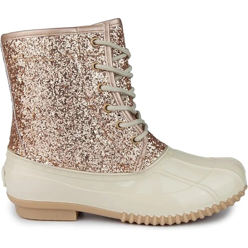 Sugar Women's Skylar Glitter Duck Boots Women's Shoes — Pink — Size 6 2