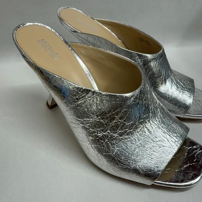 Michael Michael Kors Women's Luna Mule Dress Sandals - Silver — Size 11 2