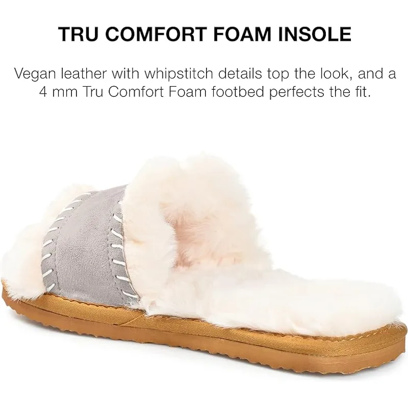 Journee Collection Women's Mardie Slide Slippers — Grey — Size 10 3