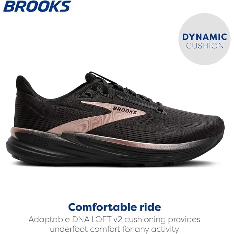 Brooks Women’s Revel 8 Neutral Running & Walking Shoe - Black/Black/Rose Gold - 5 Medium — Black Rose Gold 2