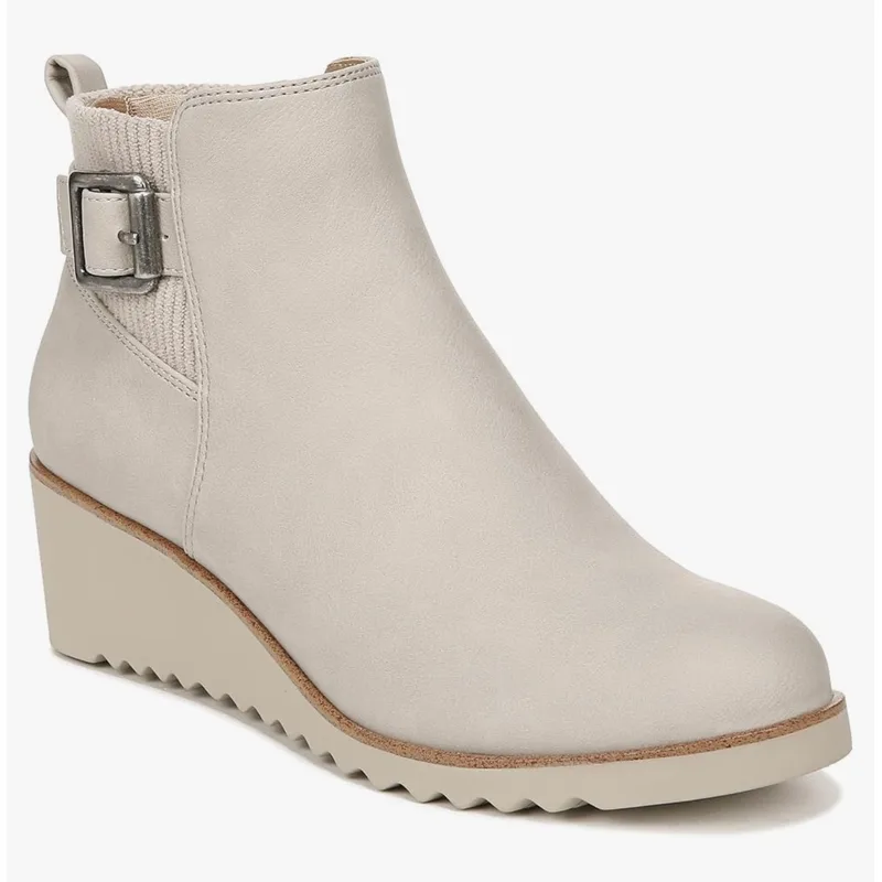 LifeStride Women's Zayne Chelsea Wedge Ankle Booties Light Grey 10 W — Light Gray