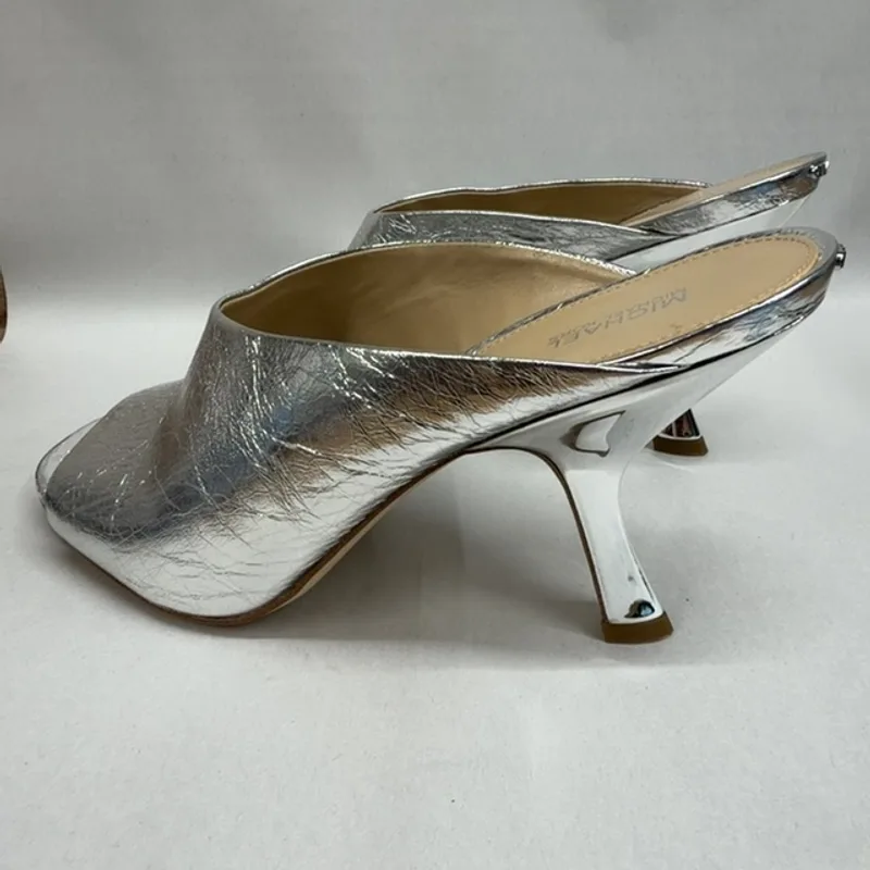 Michael Michael Kors Women's Luna Mule Dress Sandals - Silver — Size 11 9