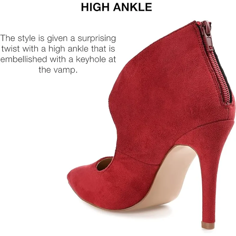 Journee Collection Women's Junniper Keyhole Stilettos — Red — Size 8.5 3