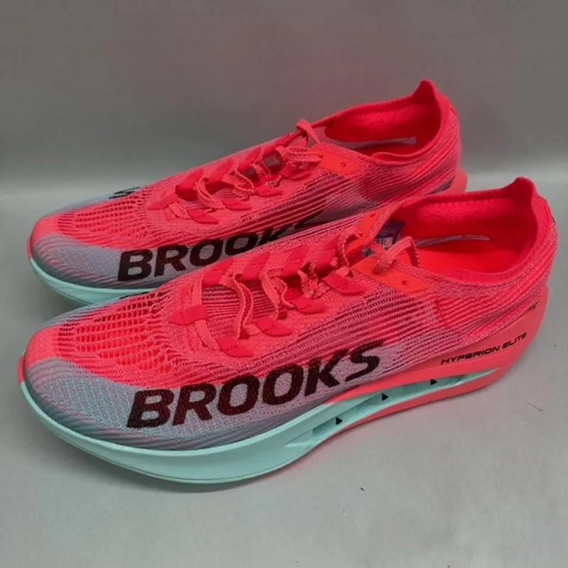 Brooks Unisex Hyperion Elite 5 Neutral Race Running Shoe for Men & Women - Pink Clay/Atomizer Blue - 11.5 Medium