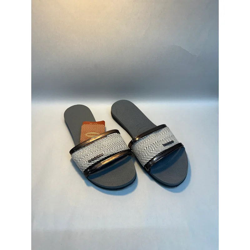 Havaianas Women's You Trancoso Premium Sandals's Slides for Everyday Wear - Steel Grey, 7/8 — Gray 11