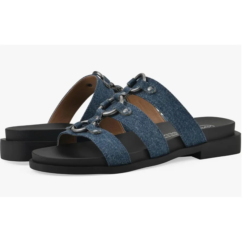 White Mountain Women's Koala Strappy Sandal, Denimblue/Fabric, 6 M — Demin Blue 6