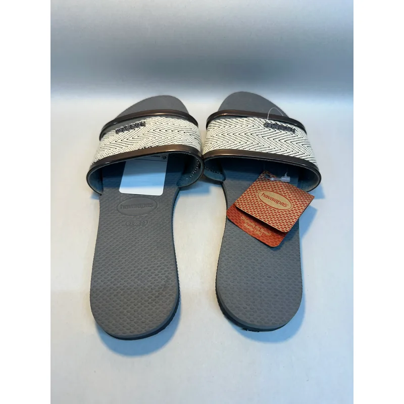 Havaianas Women's You Trancoso Premium Flip Flop Sandal, Steel Grey, 9/10 M US — Gray 7