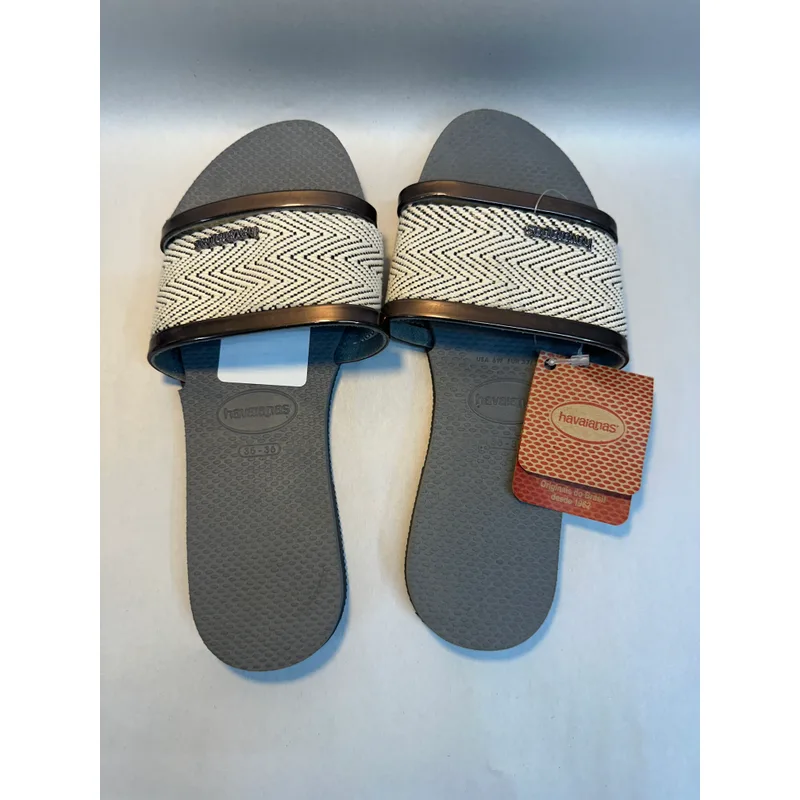 Havaianas Women's You Trancoso Premium Sandals's Slides for Everyday Wear - Steel Grey, 7/8 — Gray 7