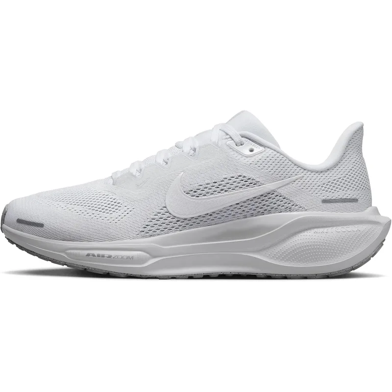 Nike Women's Pegasus 41 White/White/Pure Platinum/Metallic Silver 10.5 Medium