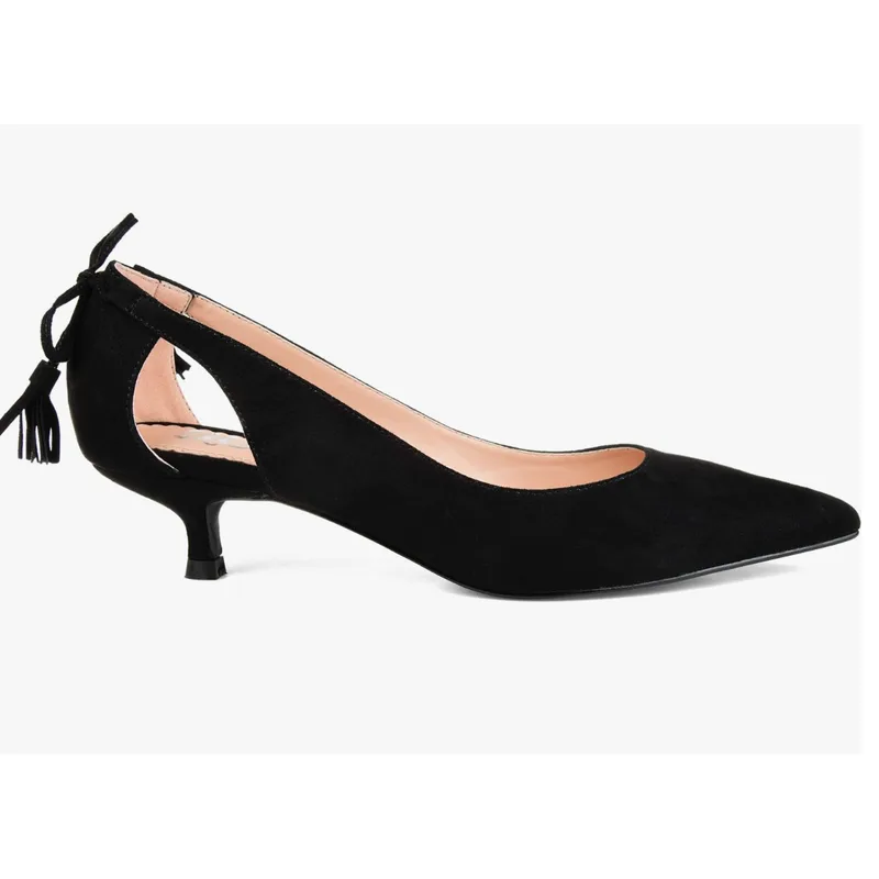 Journee Collection Women's Bindi Kitten Heel Pumps — Black — Size 8.5 4