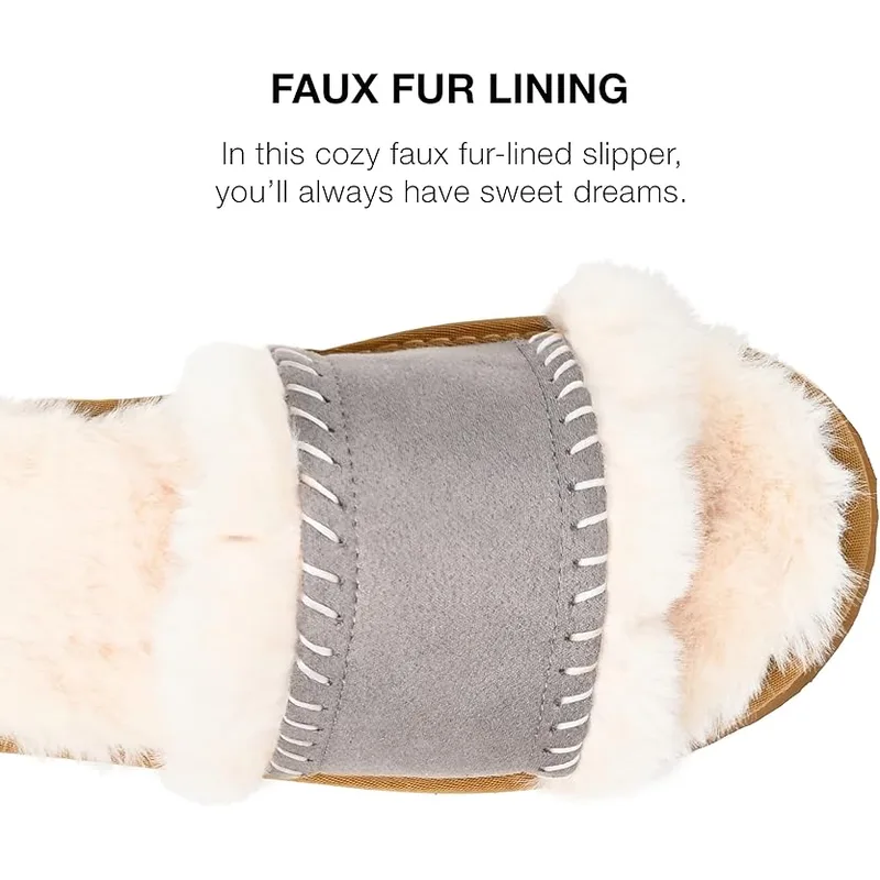 Journee Collection Women's Mardie Slide Slippers — Grey — Size 10 4