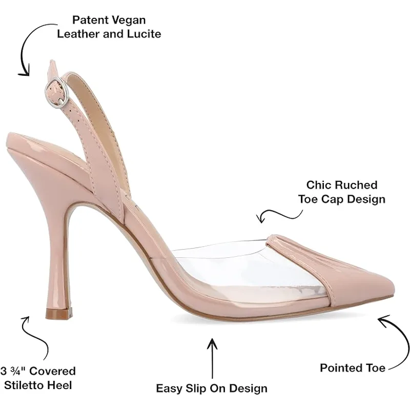 Journee Collection Women's Ivyann Lucite Stilettos — Tan — Size 6.5 3