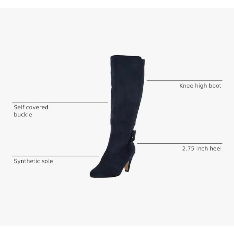 Bella Vita Women's Troy II dress boot Boot, Navy Suede, 11 2W US — Navy Super SD 6