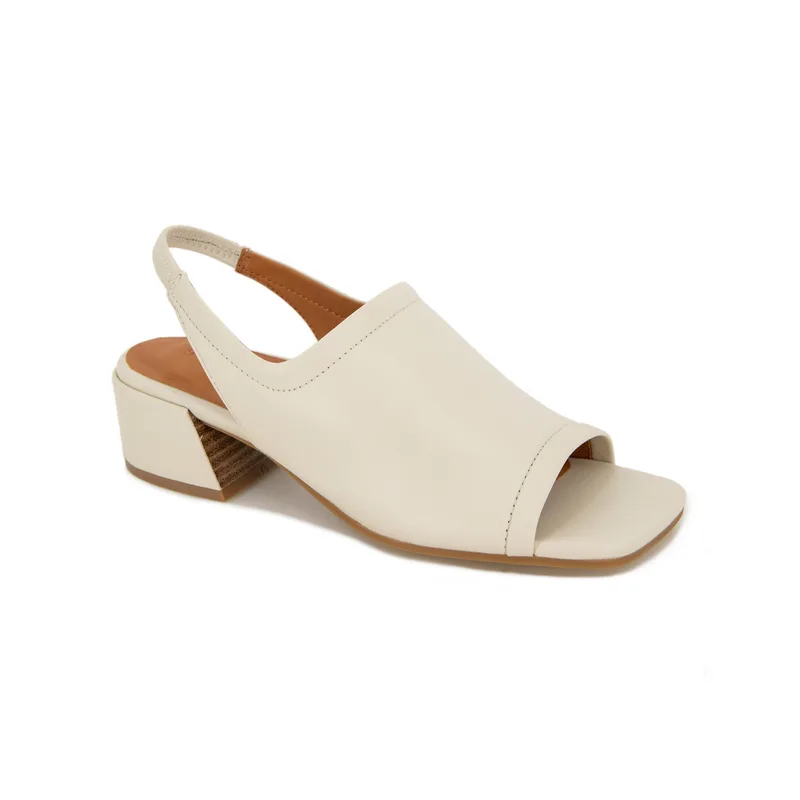 Gentle Souls by Kenneth Cole Women's Penny Sling Back Low Block Heel Sandals — Stone — Size 9